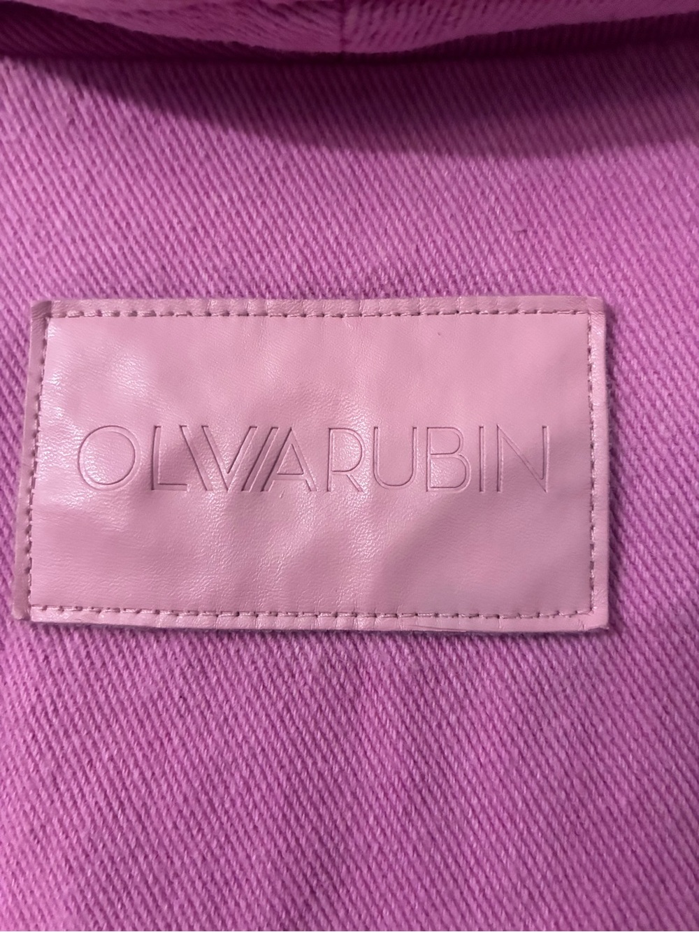 OLIVIA RUBIN Pink Leather-Trim Label Detail - Picture 3 of 3